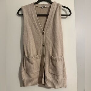 Reformation Cream V-Neck Sweater Vest